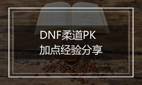 DNF柔道PK加点经验分享
