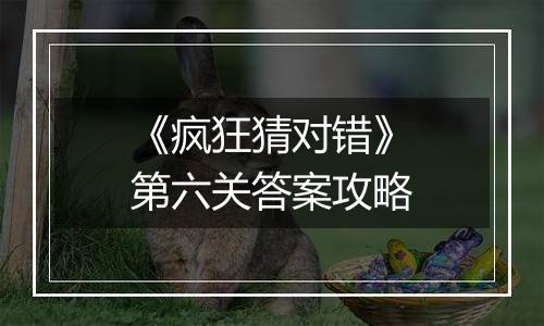 《疯狂猜对错》第六关答案攻略