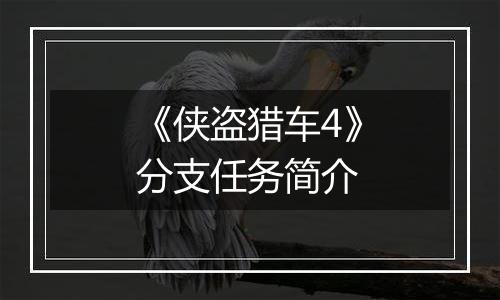 《侠盗猎车4》分支任务简介