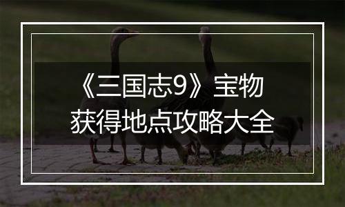 《三国志9》宝物获得地点攻略大全