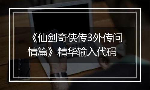 《仙剑奇侠传3外传问情篇》精华输入代码
