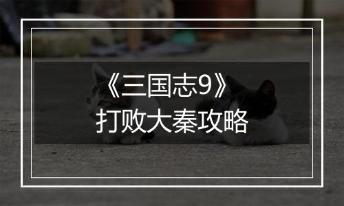 《三国志9》打败大秦攻略