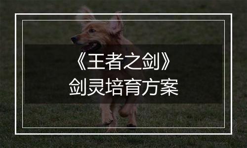 《王者之剑》剑灵培育方案