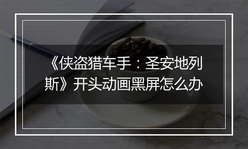 《侠盗猎车手：圣安地列斯》开头动画黑屏怎么办