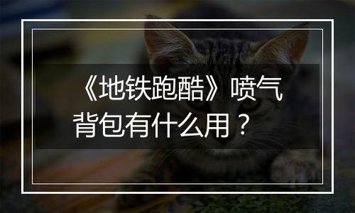 《地铁跑酷》喷气背包有什么用？