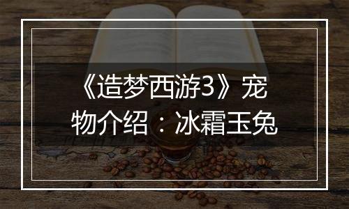 《造梦西游3》宠物介绍：冰霜玉兔