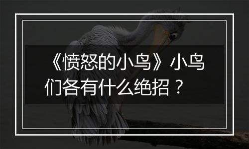 《愤怒的小鸟》小鸟们各有什么绝招？