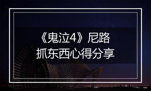 《鬼泣4》尼路抓东西心得分享