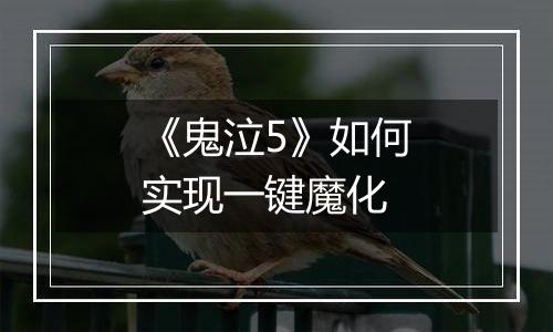 《鬼泣5》如何实现一键魔化