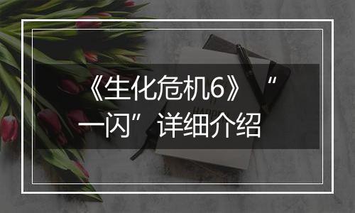 《生化危机6》“一闪”详细介绍