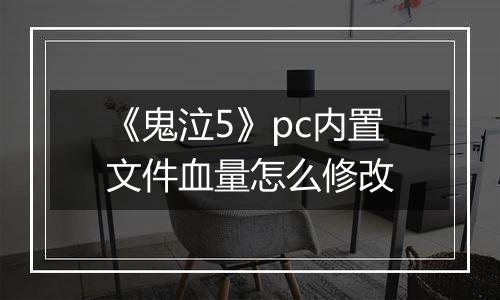 《鬼泣5》pc内置文件血量怎么修改
