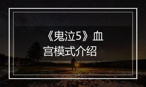 《鬼泣5》血宫模式介绍