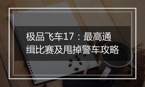 极品飞车17：最高通缉比赛及甩掉警车攻略