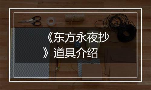 《东方永夜抄》道具介绍