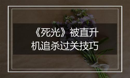 《死光》被直升机追杀过关技巧