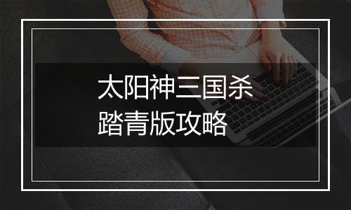 太阳神三国杀踏青版攻略