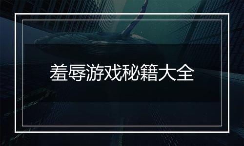 羞辱游戏秘籍大全