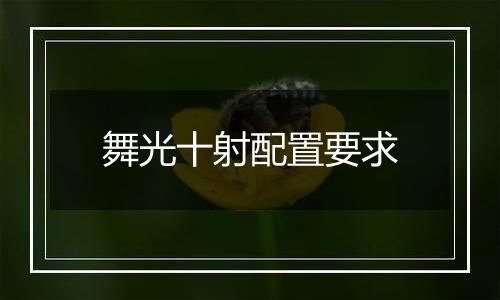 舞光十射配置要求