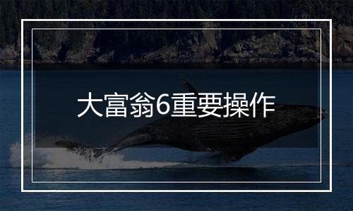 大富翁6重要操作