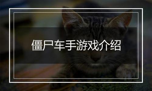 僵尸车手游戏介绍