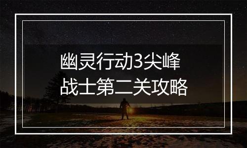 幽灵行动3尖峰战士第二关攻略
