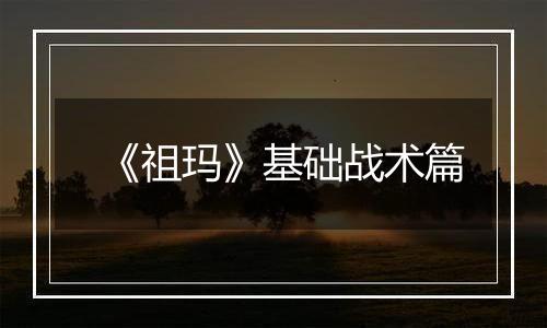 《祖玛》基础战术篇