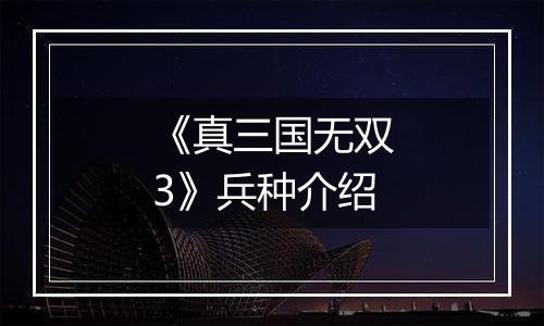 《真三国无双3》兵种介绍