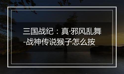 三国战纪：真·邪风乱舞-战神传说猴子怎么按