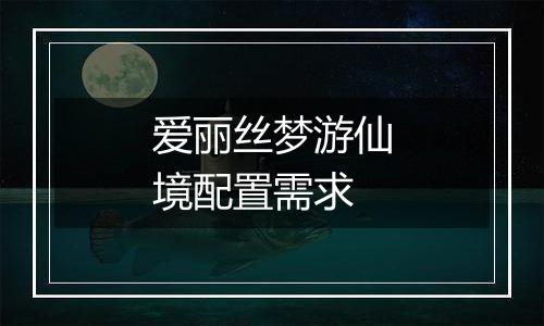 爱丽丝梦游仙境配置需求