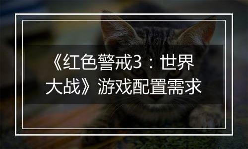 《红色警戒3：世界大战》游戏配置需求
