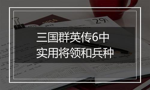 三国群英传6中实用将领和兵种