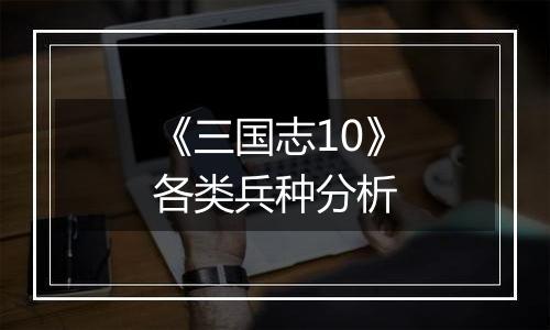 《三国志10》各类兵种分析
