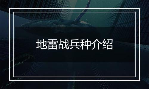 地雷战兵种介绍