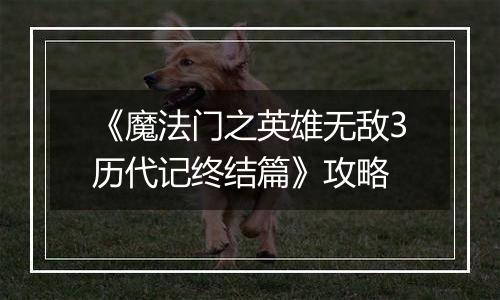 《魔法门之英雄无敌3历代记终结篇》攻略
