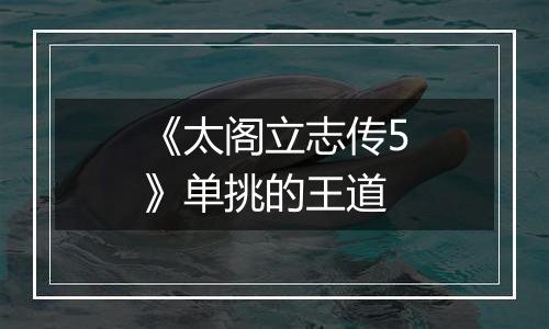 《太阁立志传5》单挑的王道