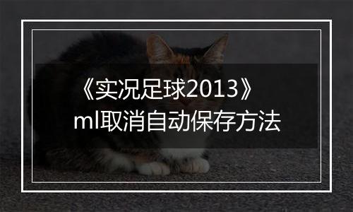 《实况足球2013》ml取消自动保存方法