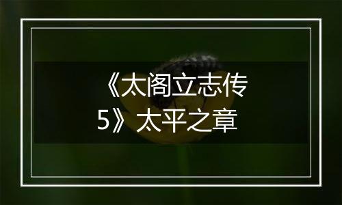 《太阁立志传5》太平之章