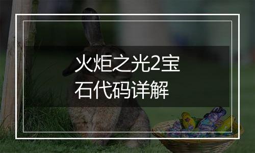火炬之光2宝石代码详解