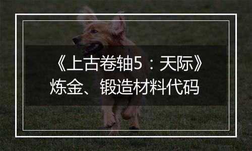 《上古卷轴5：天际》炼金、锻造材料代码