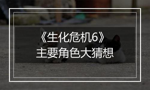 《生化危机6》主要角色大猜想