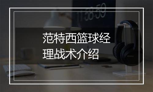 范特西篮球经理战术介绍