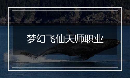 梦幻飞仙天师职业