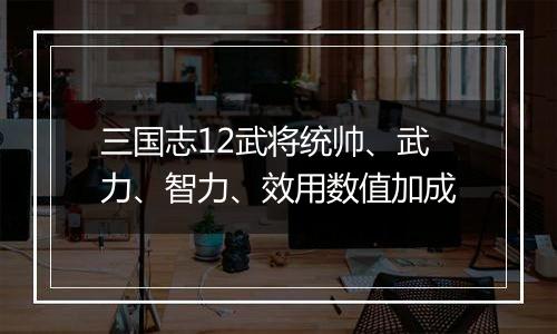 三国志12武将统帅、武力、智力、效用数值加成