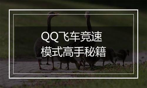QQ飞车竞速模式高手秘籍