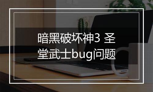 暗黑破坏神3 圣堂武士bug问题