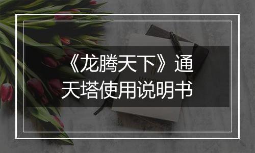 《龙腾天下》通天塔使用说明书
