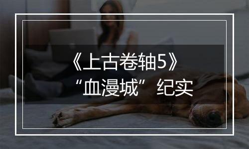 《上古卷轴5》“血漫城”纪实