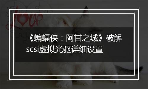 《蝙蝠侠：阿甘之城》破解scsi虚拟光驱详细设置