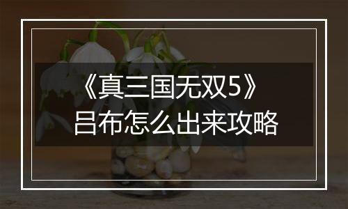 《真三国无双5》吕布怎么出来攻略