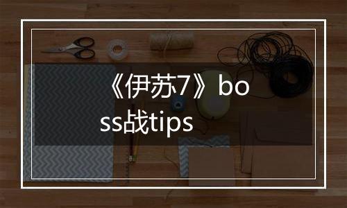 《伊苏7》boss战tips